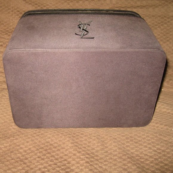 ❤️4 YSL YVES SAINT LAURENT PARFUMS RED -CHARCOAL BLACK TOP HANDLE COSMETIC CASES - Picture 11 of 16